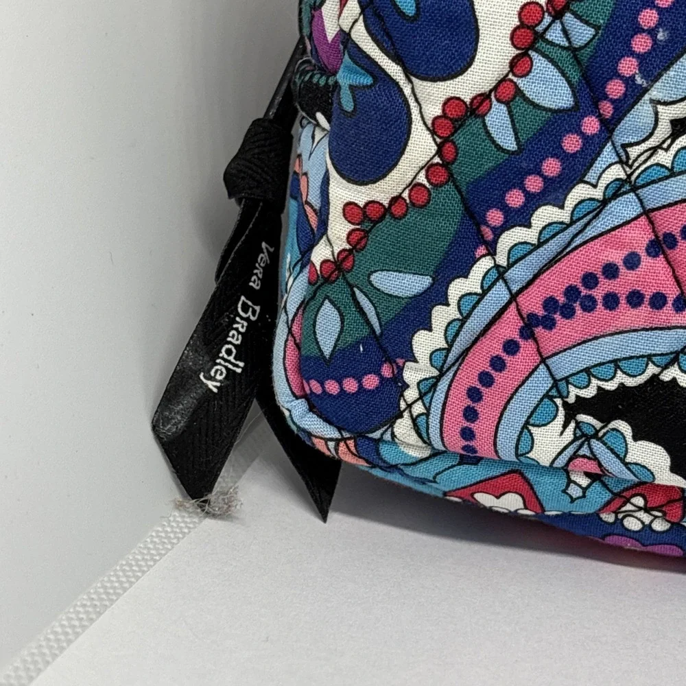 Vera Bradley Brush/Pencil Case Quilted Cosmetic Bag Haymarket Plaid